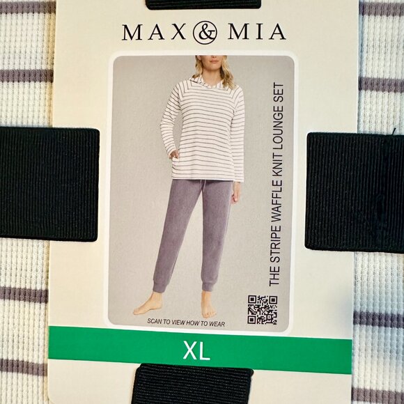 Max & Mia Women's Waffle Knit Lounge Pajama Set Size XL Hoodie And Jogger (NEW) - Picture 3 of 13